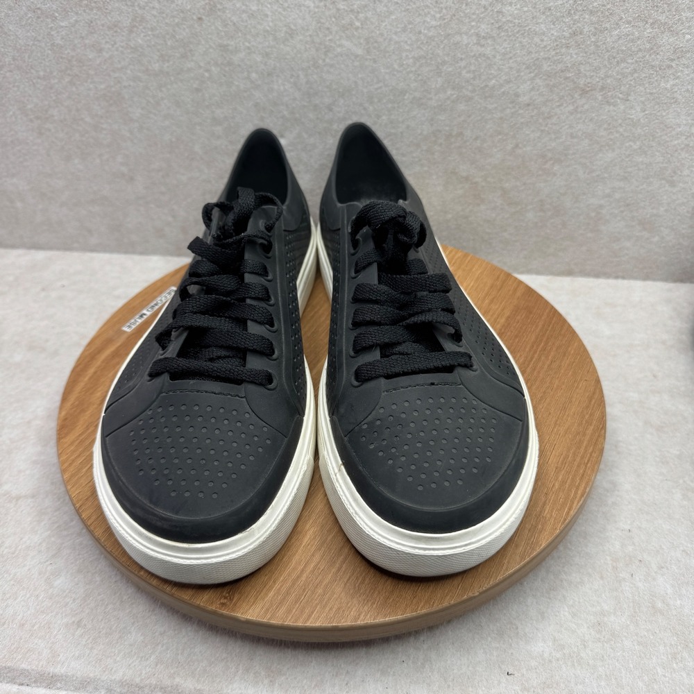Crocs CitiLane‎ Roka Sneaker Black Men's Size 10 Water Shoes Lace Up Perforated - Picture 2 of 9